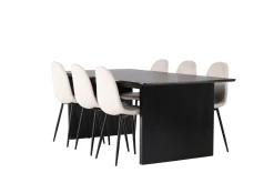 Vail Matgruppe 200 cm Rektangulær med 6 Polar stoler