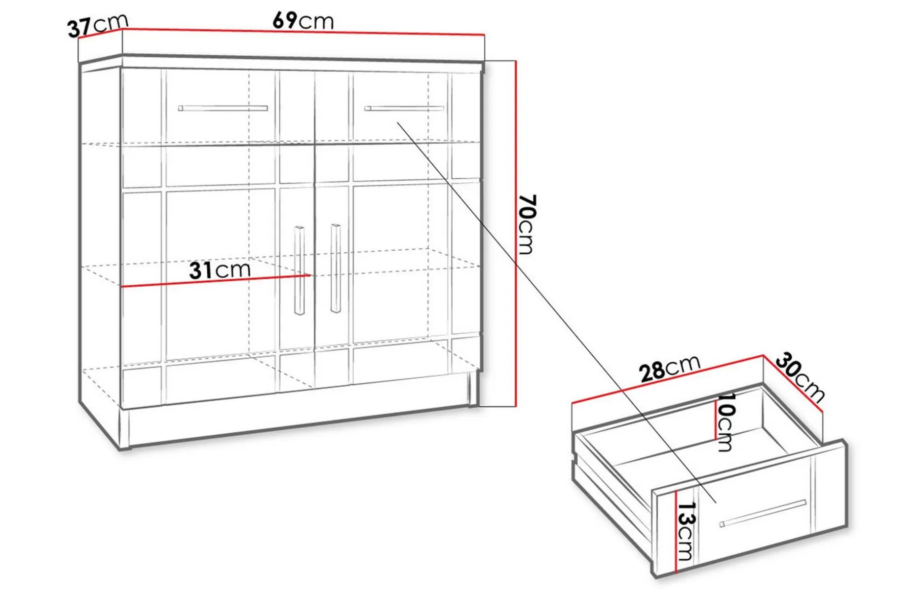 Valga Kommode 37x69 cm