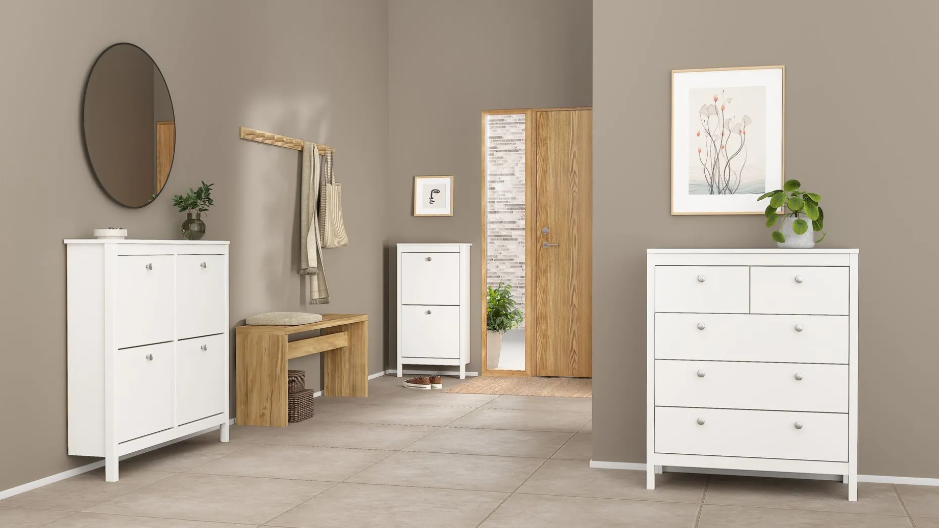 Vallvidera Skoskap med 4 rom 103x25x103 cm