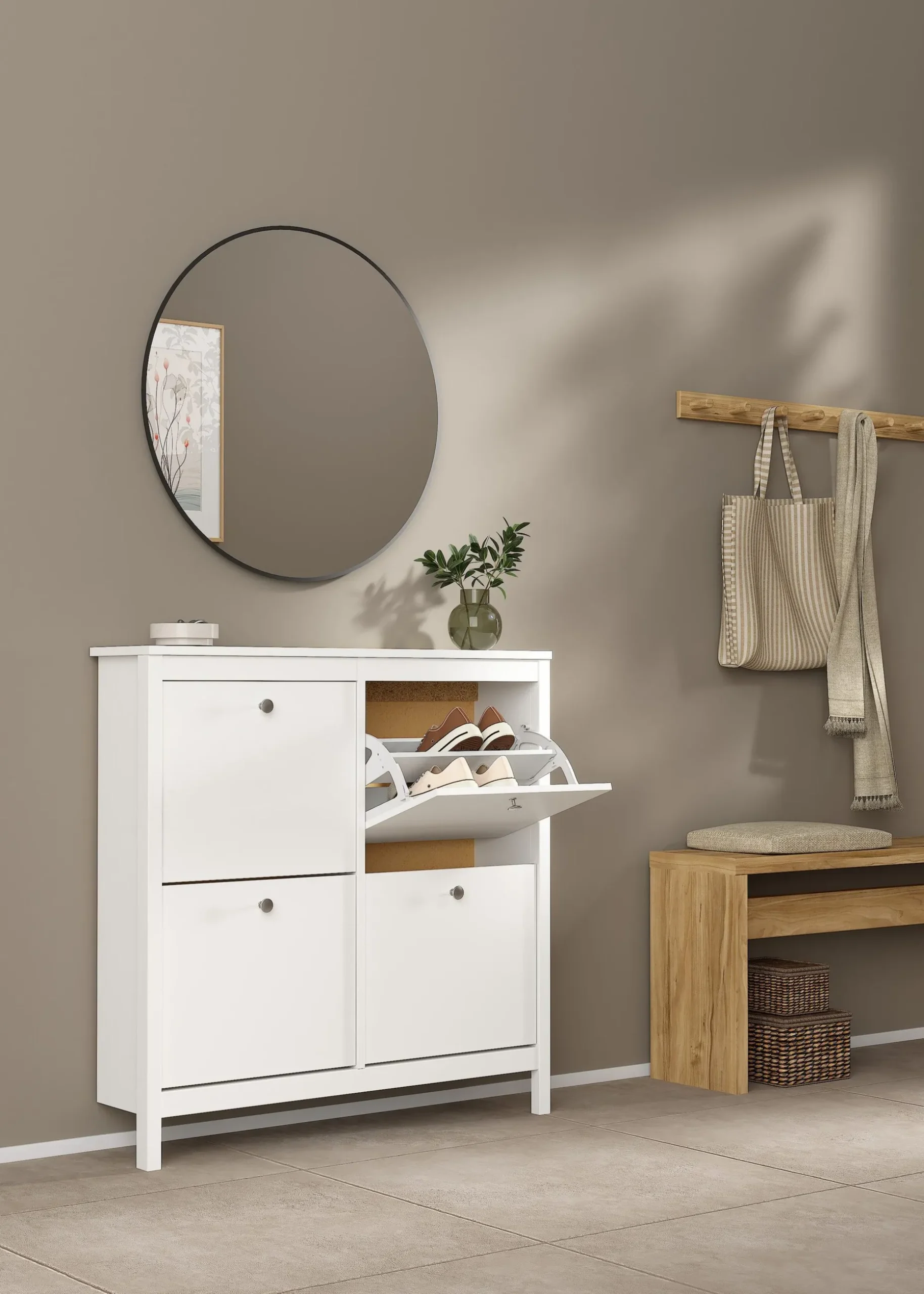 Vallvidera Skoskap med 4 rom 103x25x103 cm