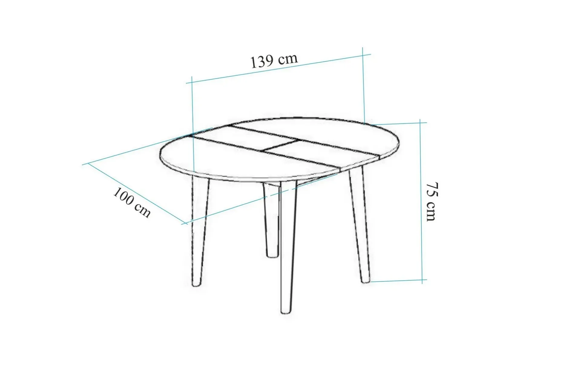 Valsot Rundt Lite Spisebord 100 cm