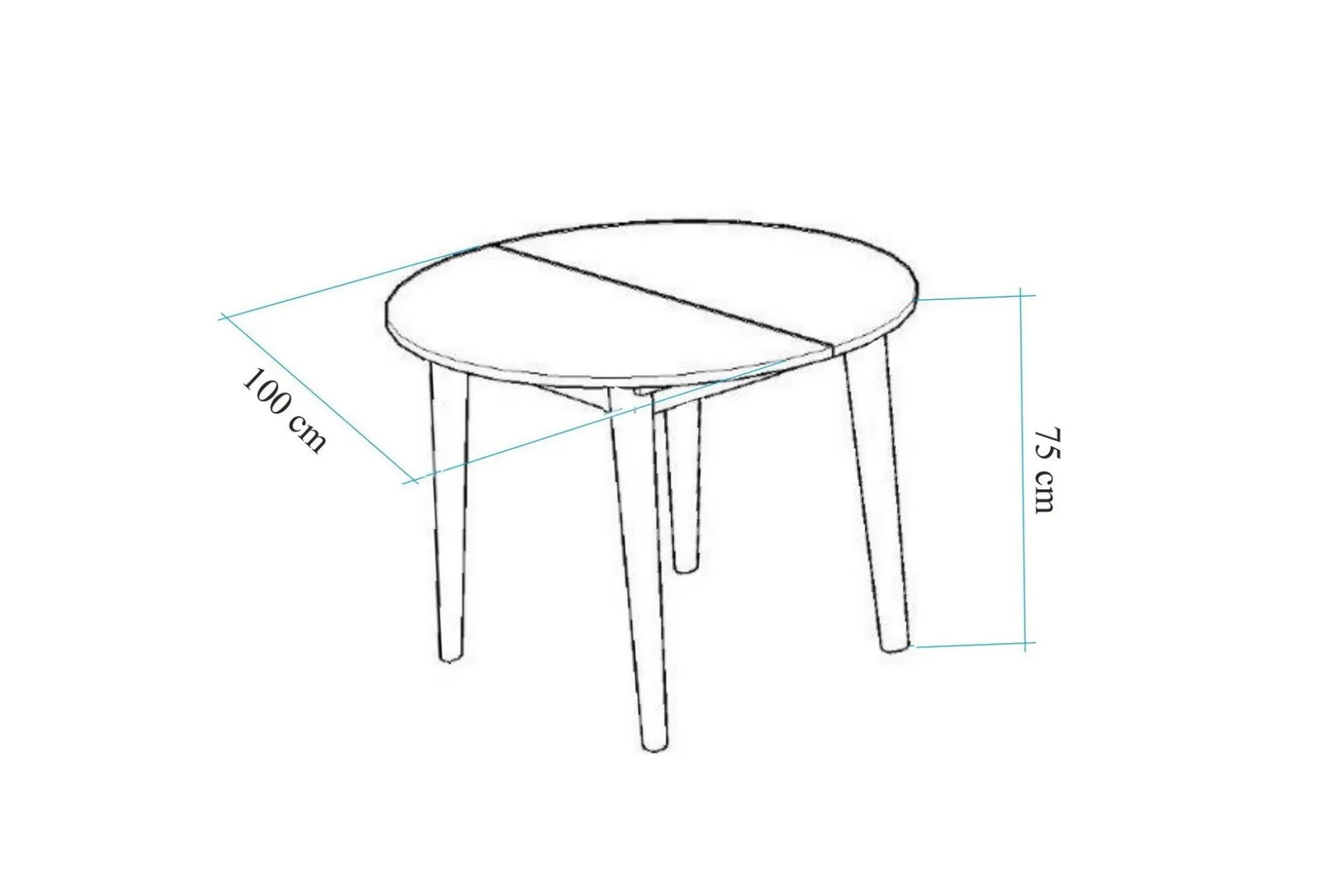Valsot Rundt Lite Spisebord 100 cm