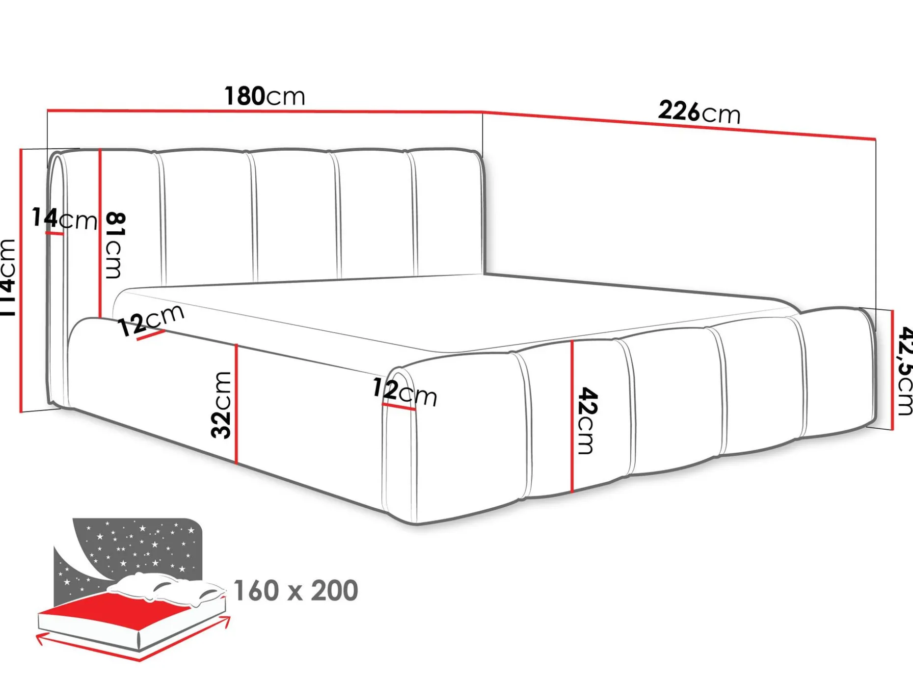 Varlinor Sengeramme 160x200 cm med Oppbevaring