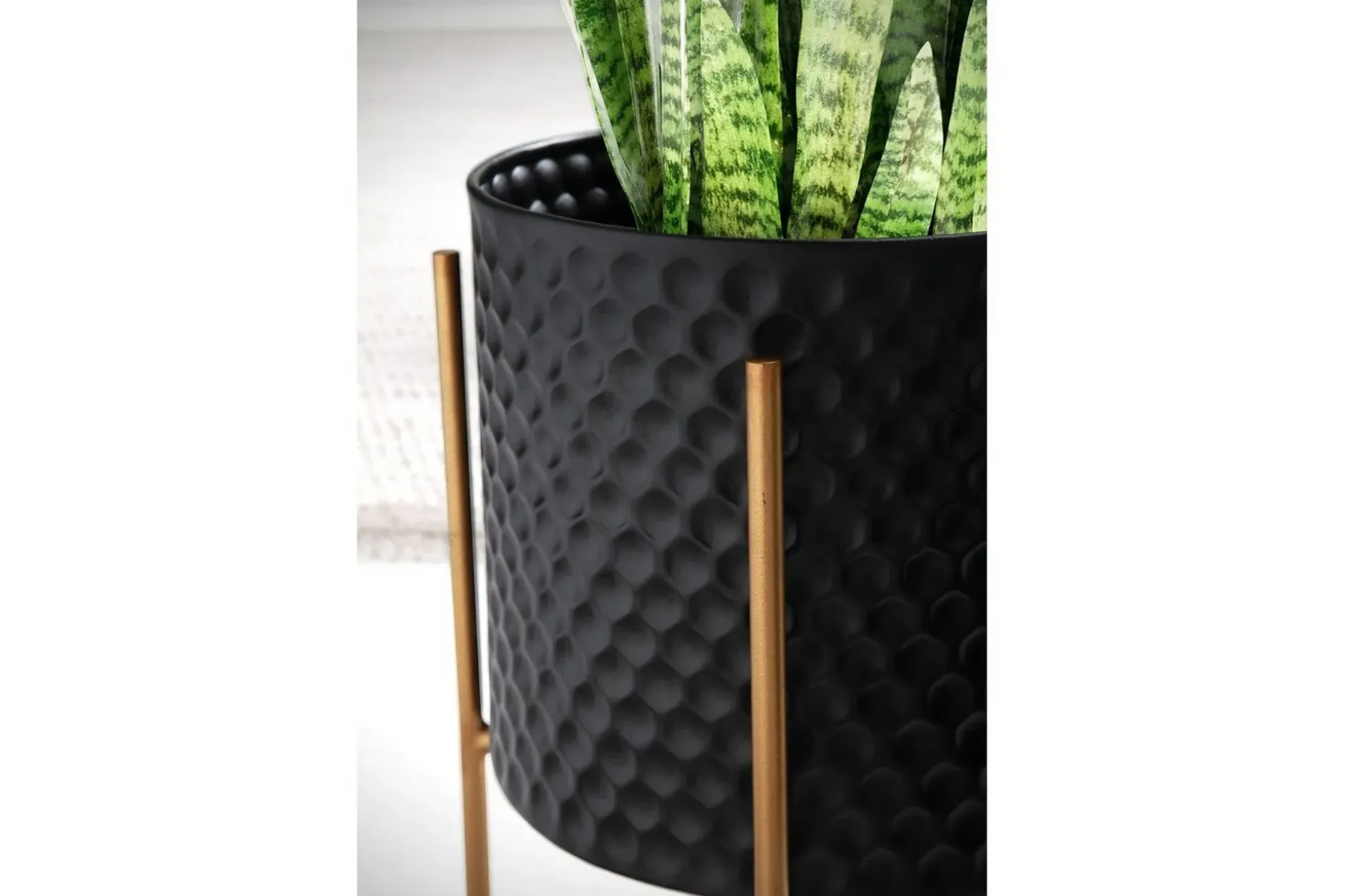 Vase Wohnling Sett av 2 Aluminium Blomster Plantepotte 3D Sirkel Overflate Moderne