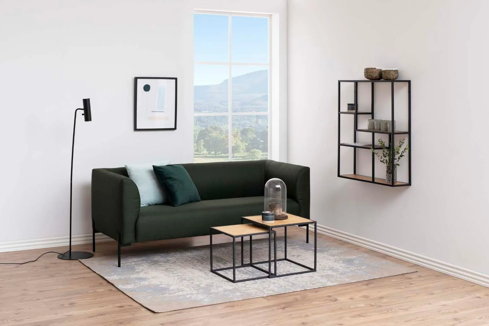 Vegghylle HOME4YOU Seaford 75x20x91 cm Eik