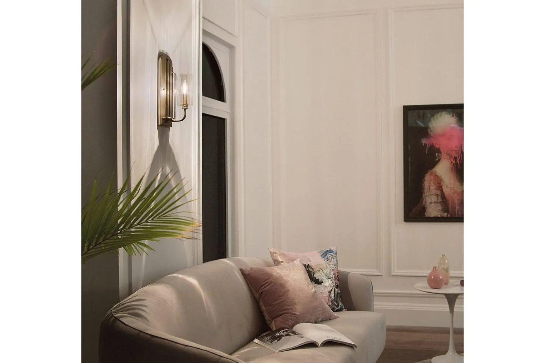 Vegglampe Kichler Kimrose Børstet naturlig messing