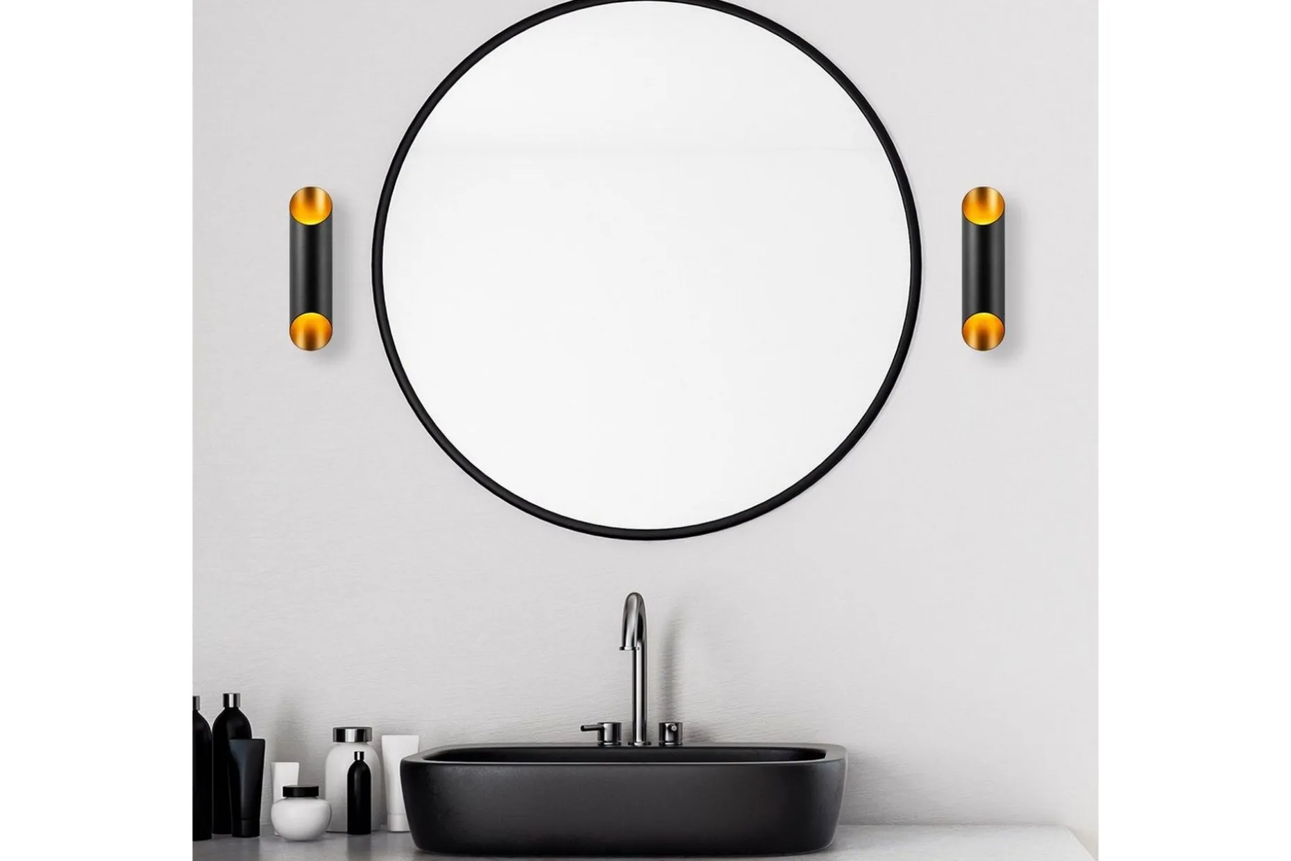 Vegg lampe Kutt Svart / Gull