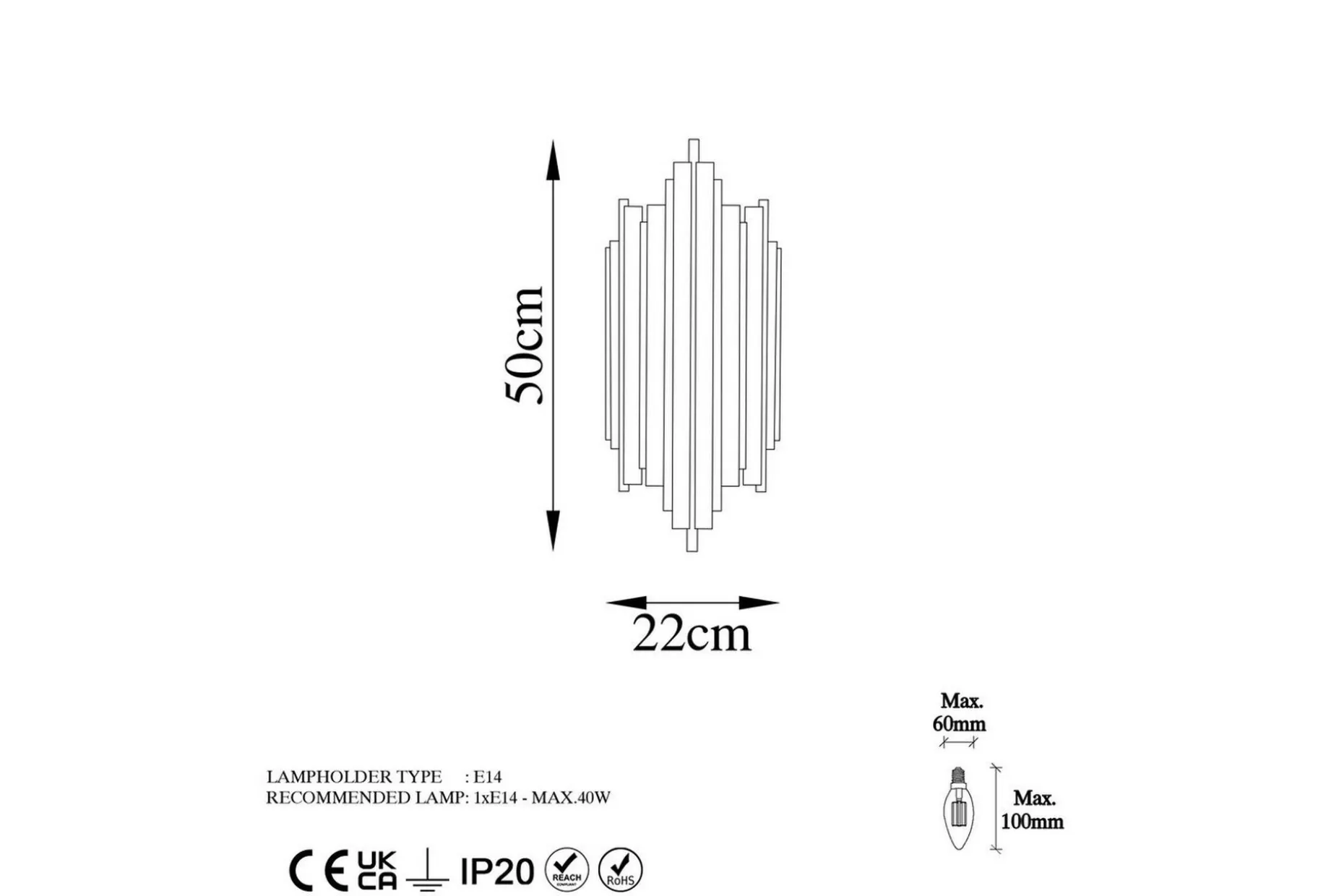 Vegg lampe Raoji Gull