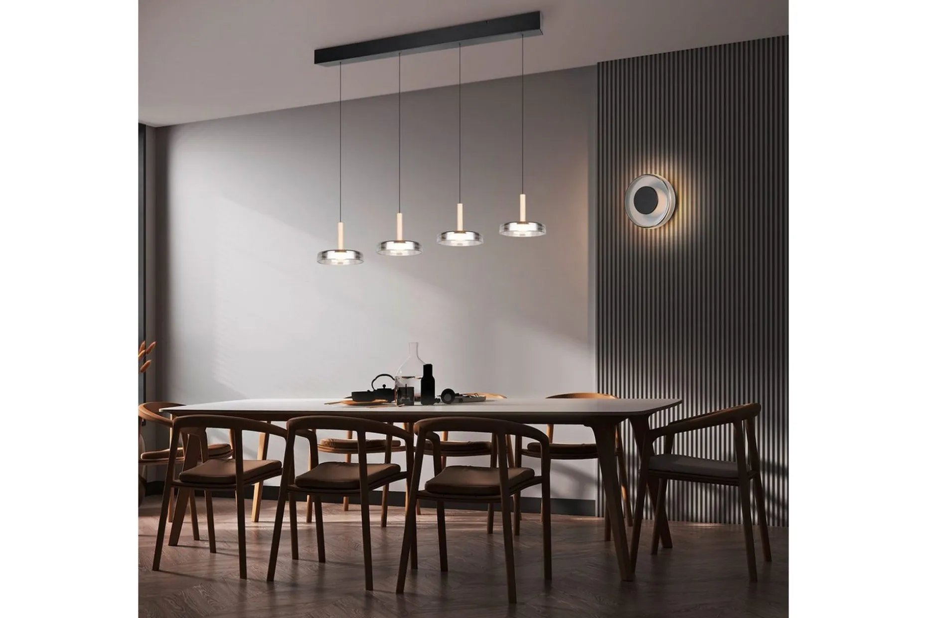 Vegglampe TRIO Celeste Matt svart/krom/tre
