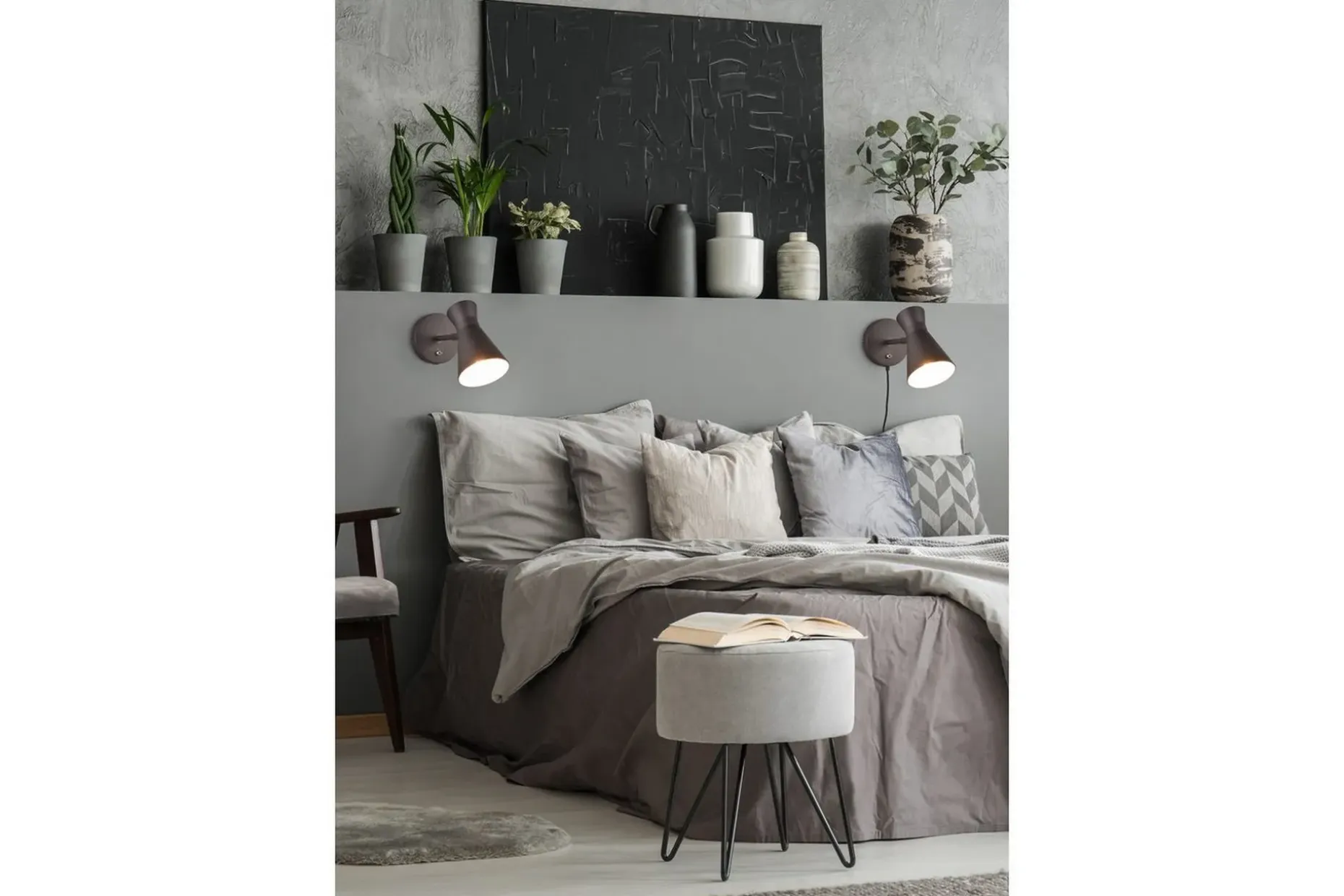 Vegglampe TRIO Enzo Matt svart