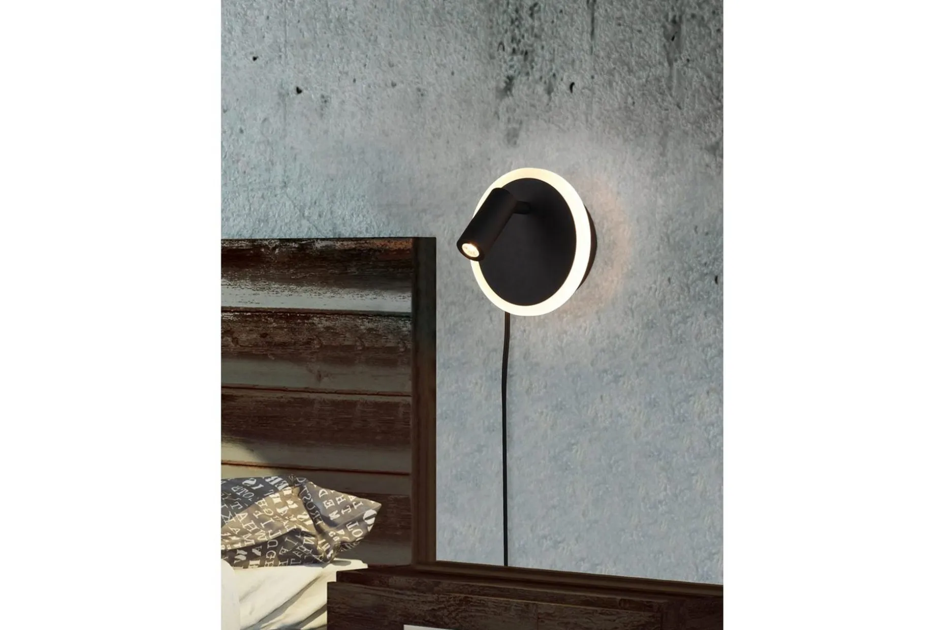 Vegglampe TRIO Jordan Matt svart