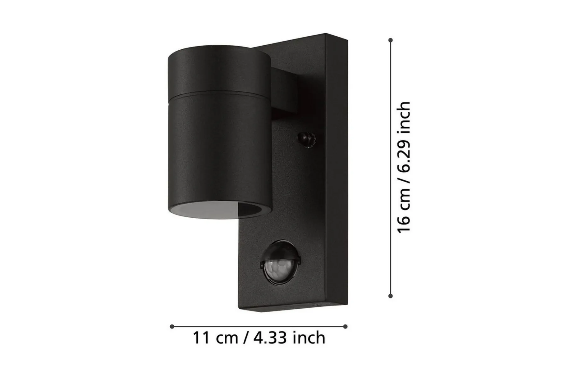 Vegglampe Utebelysning Eglo Riga 5 med Sensor Hvit Klar