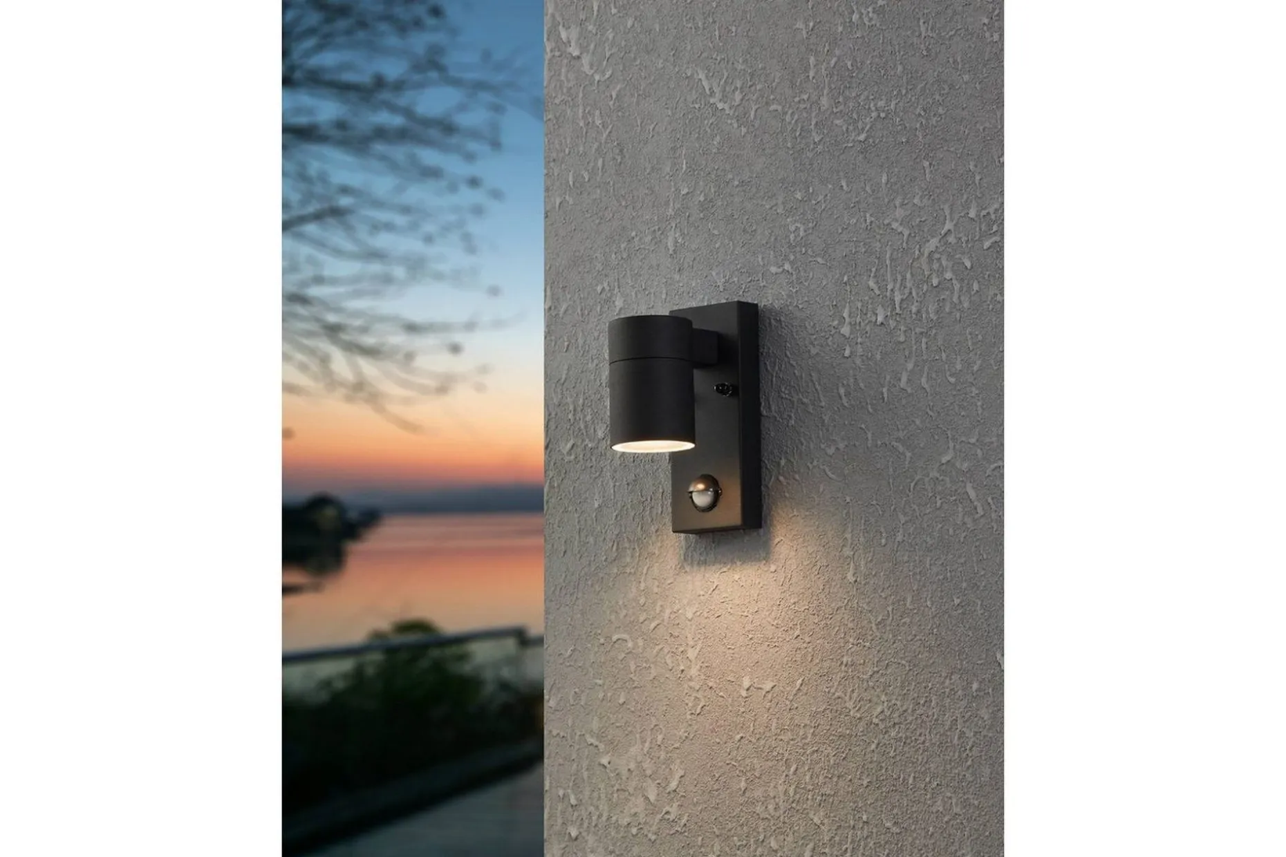Vegglampe Utebelysning Eglo Riga 5 med Sensor Hvit Klar
