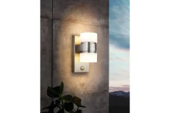 Vegglampe Utendørsbelysning Eglo Atollari Sølv/Hvit