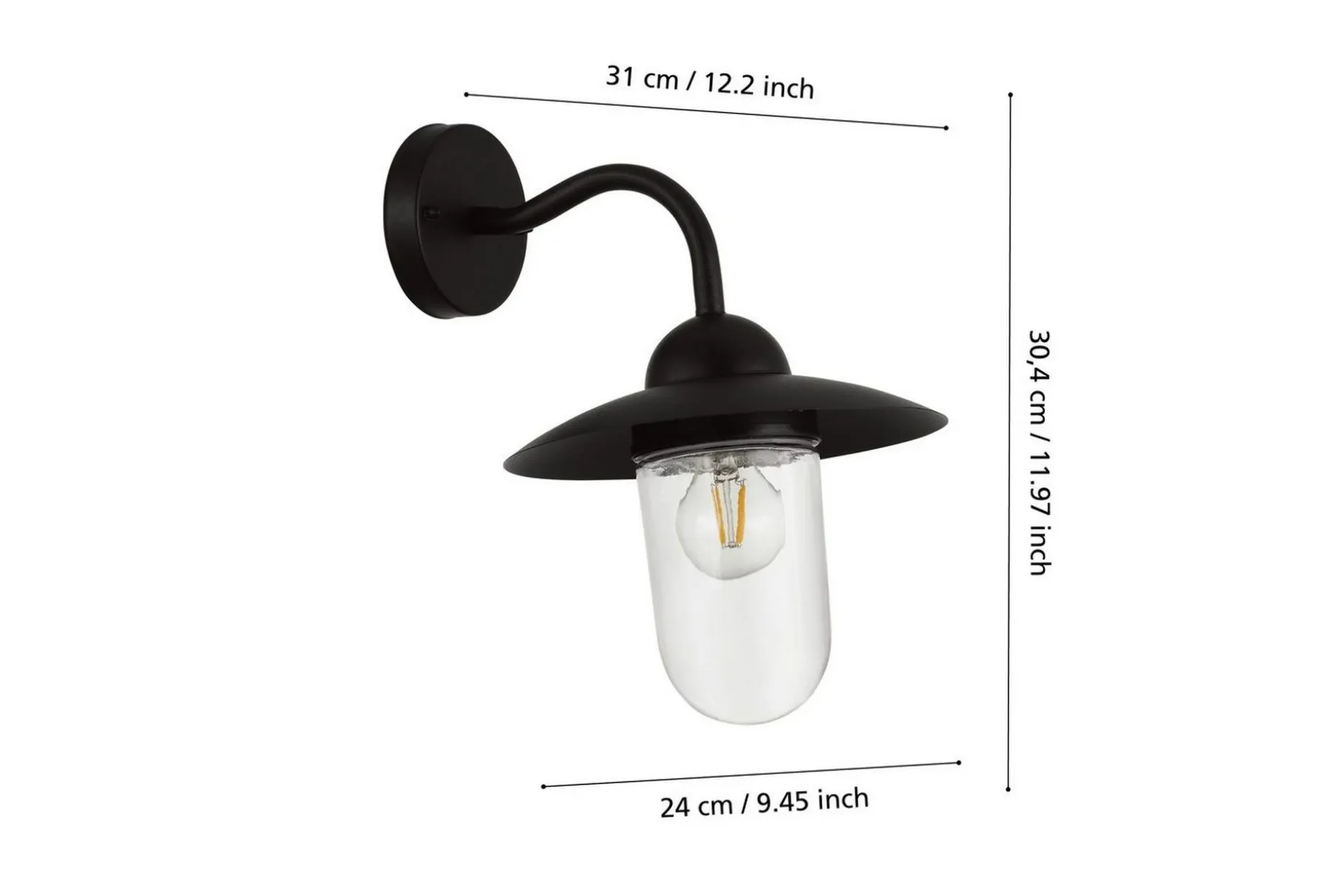 Vegglampe utendørsbelysning Eglo Milton sink