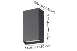 Vegglampe Utendørsbelysning Eglo Spongano 200 mm