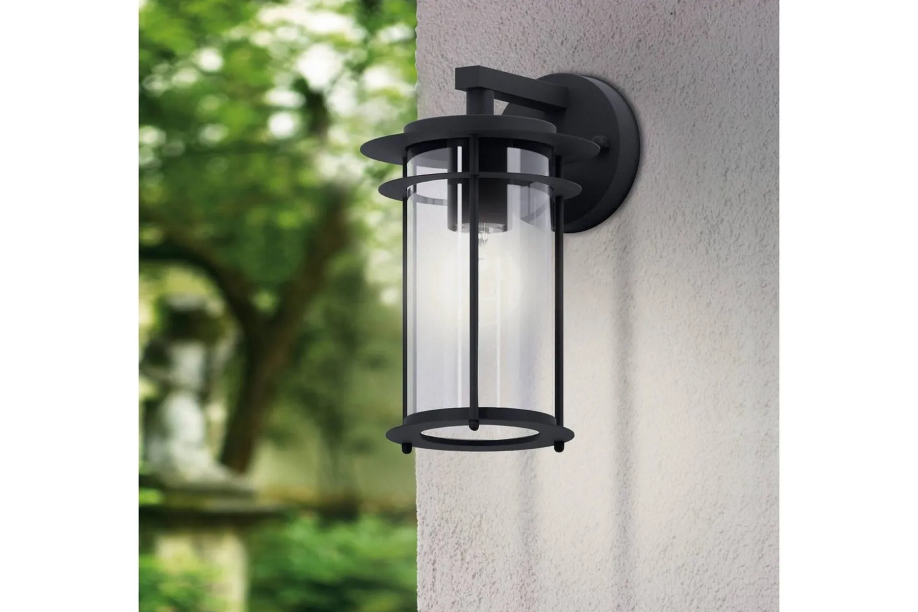 Vegglampe Utendørs Eglo Valdeo Svart/Klar