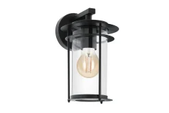 Vegglampe Utendørs Eglo Valdeo Svart/Klar