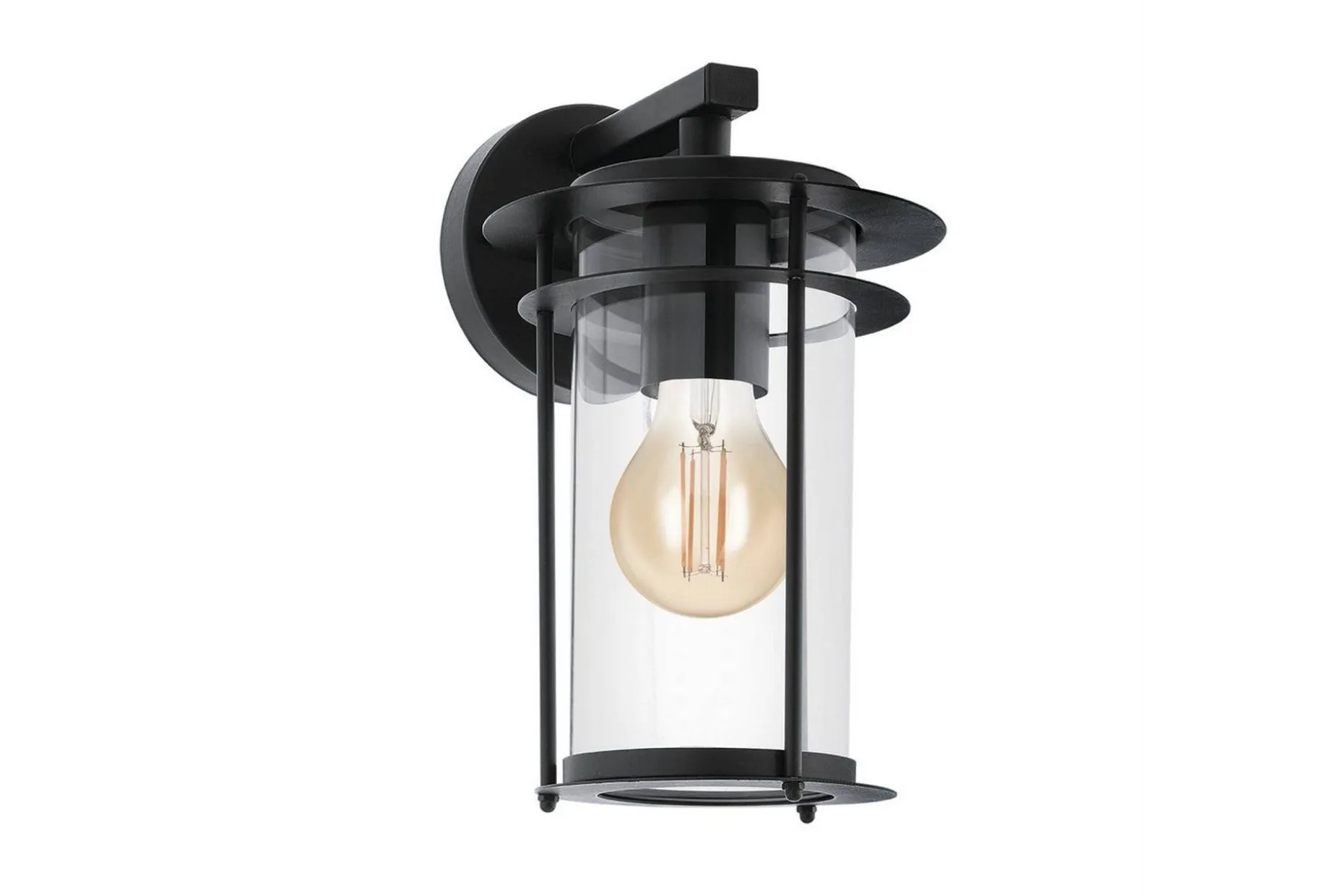 Vegglampe Utendørs Eglo Valdeo Svart/Klar