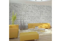 Veggmaleri XXL Vegg Laget av Hvit Raw Brick 550x270