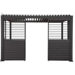 Vegg med justerbare lameller til paviljong HOME4YOU Mirador-111 160x47,5x64 cm, furu