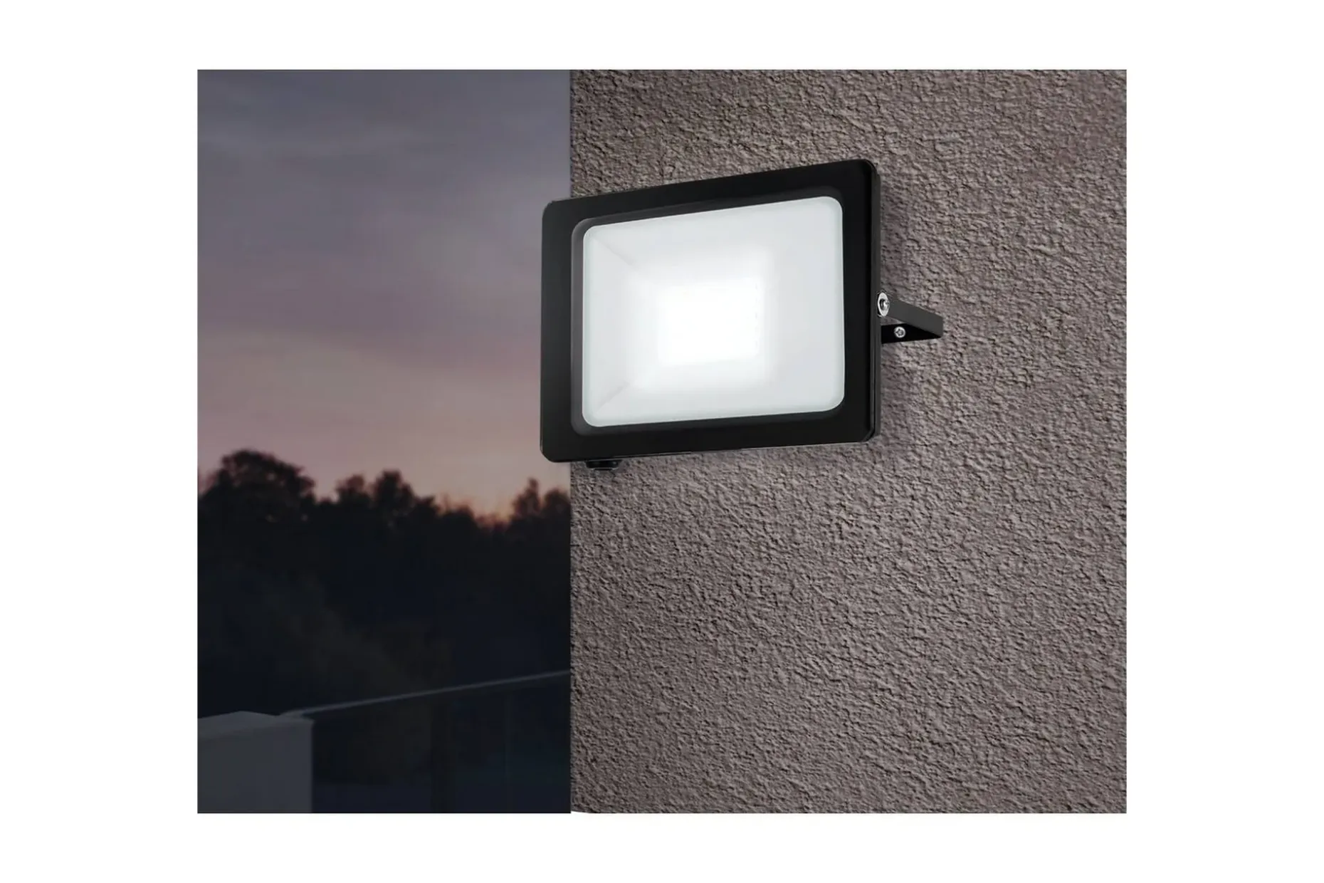 Veggstrålekaster utendørsbelysning Eglo Faedo 3 102W, svart