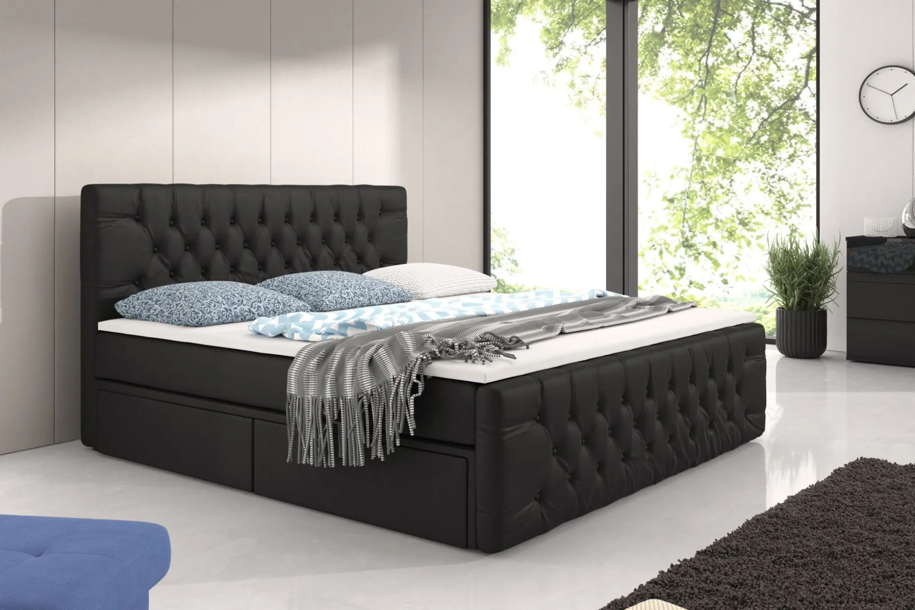 Velluto Oppbevaringsseng 160x200 med Fotgavl