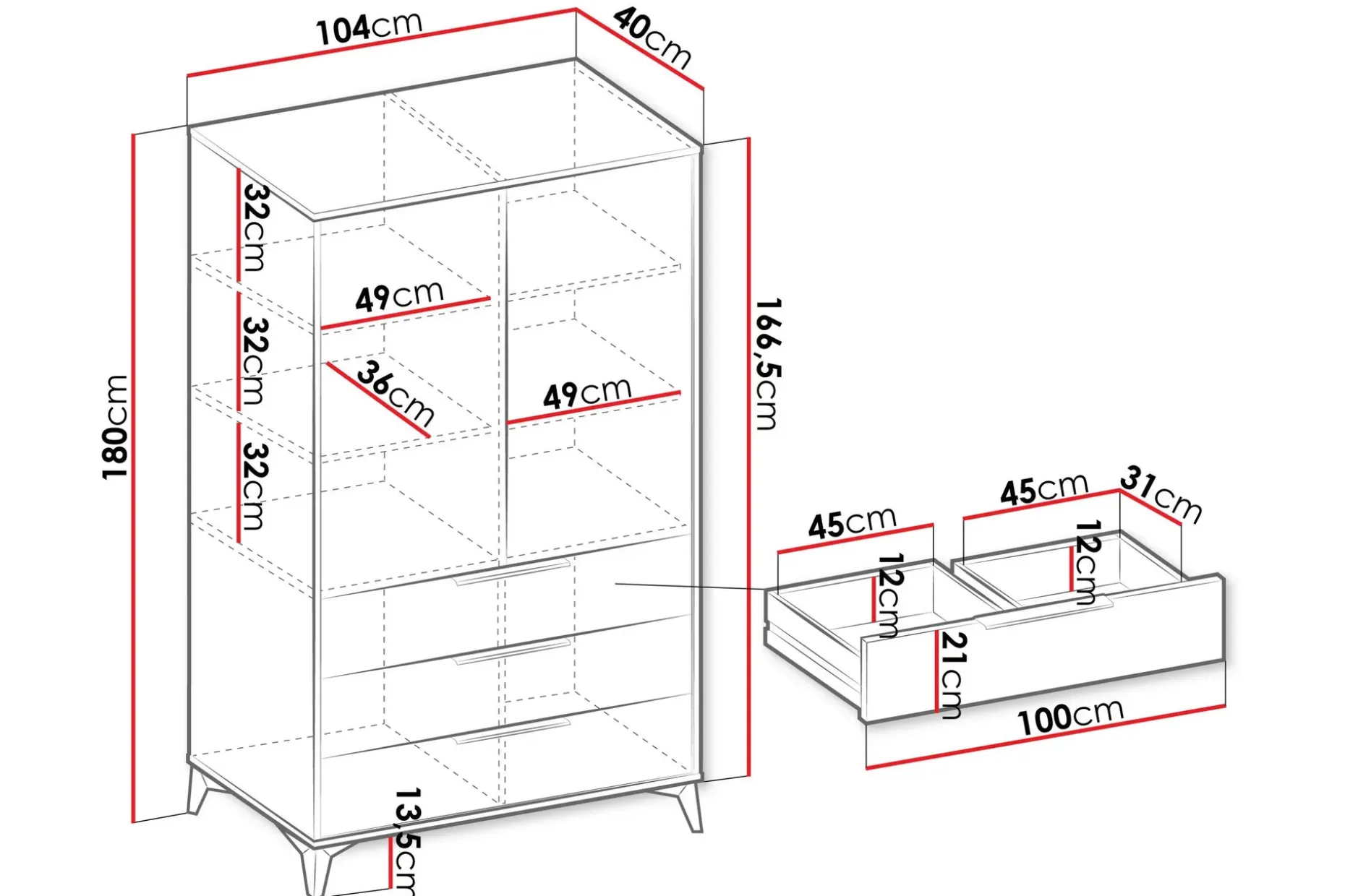 Vemdalen Garderobe 104 cm