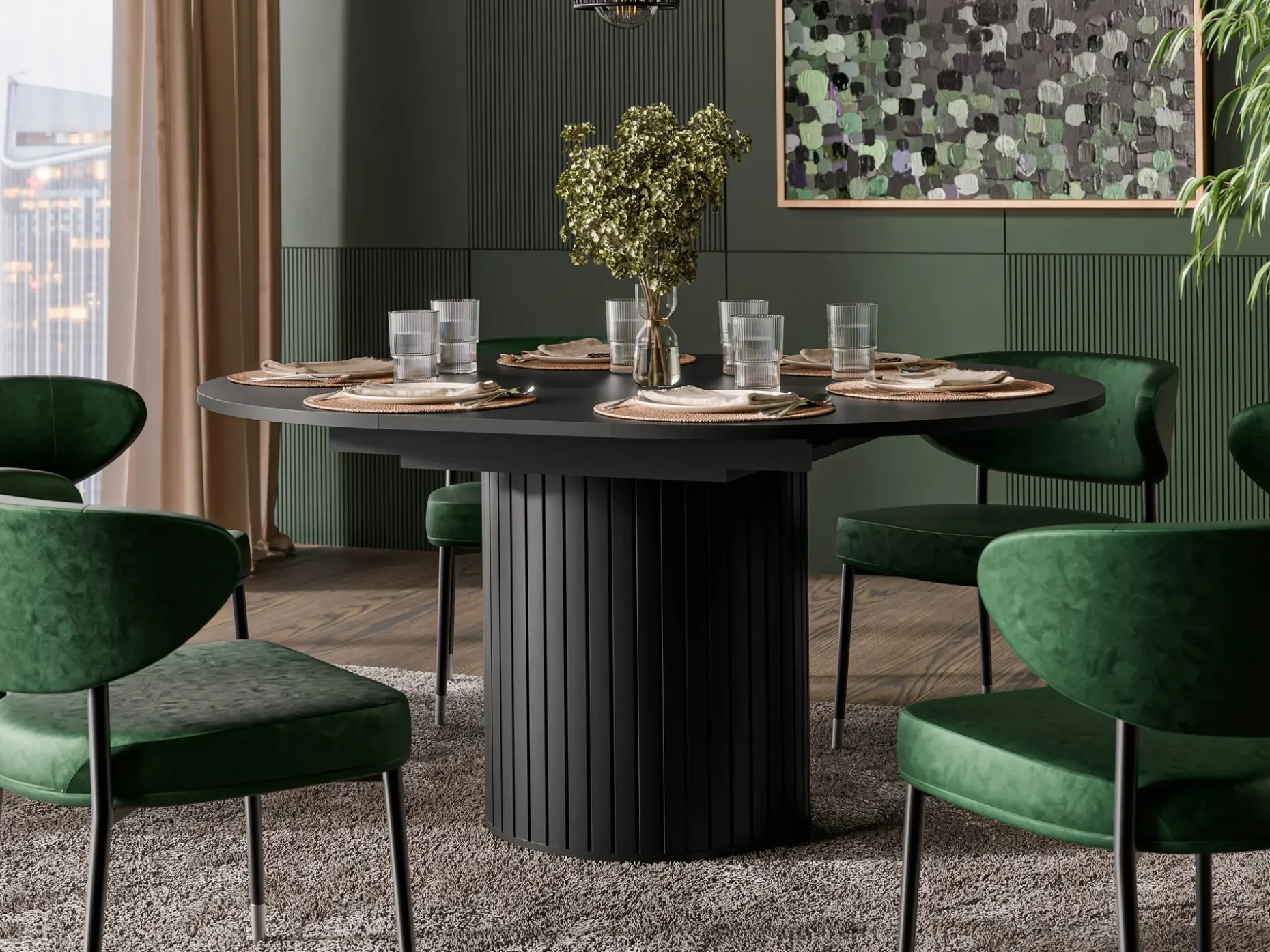 Veyricor Förlängningsbart Spisebord 120-160 cm Rundt