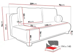 Villoruela Sovesofa 3-seter