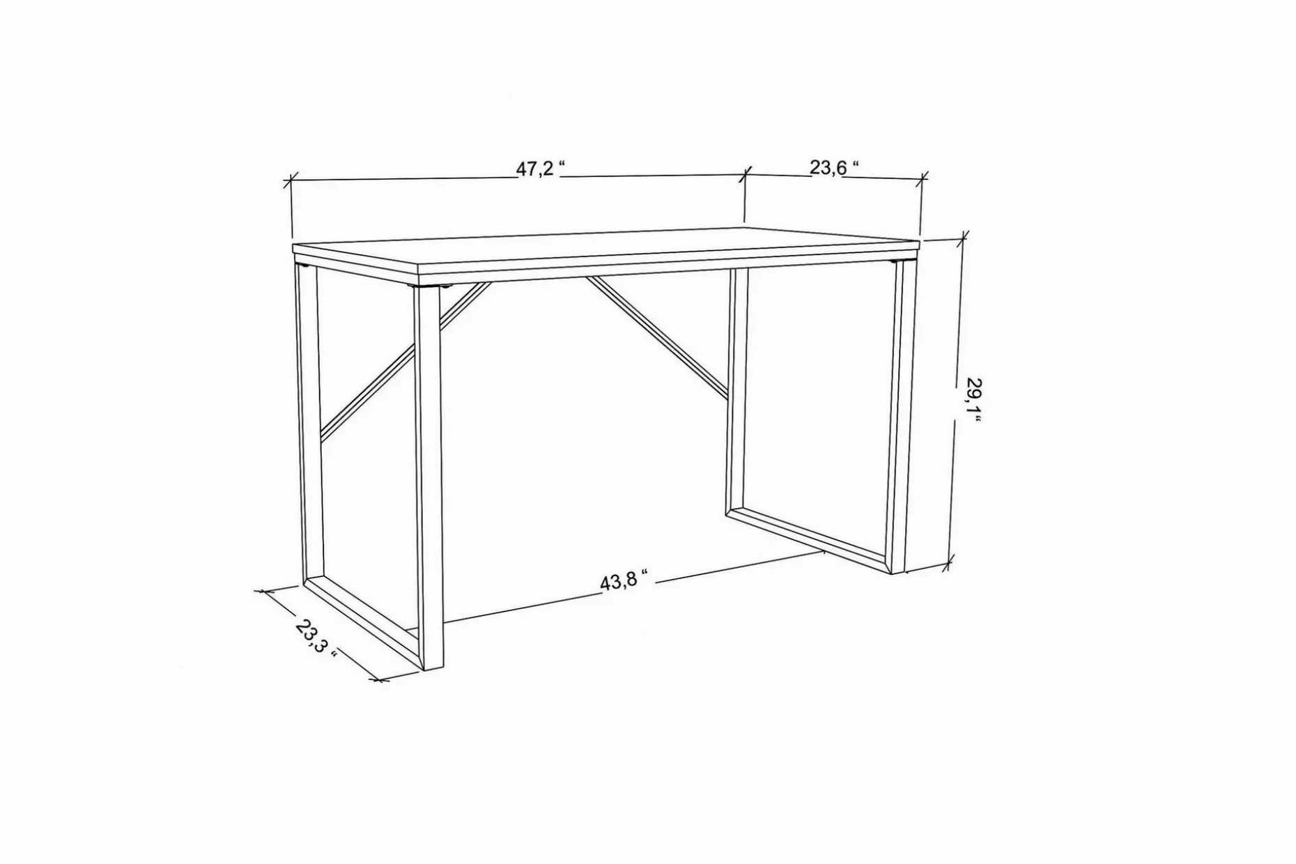 Vinresk Skrivebord 60x74x120 cm