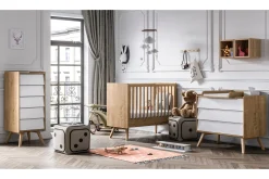 Vintage Kommode Tre / Natur / Hvit