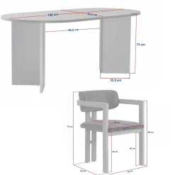 Vintar Spisebord- og stolsett 180x75x90 cm 5 deler