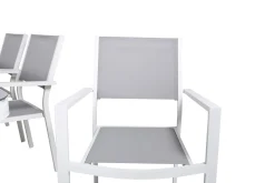 Virya Spisegruppe 200cm+6 Copacabana Stablebare Stoler Hvit/
