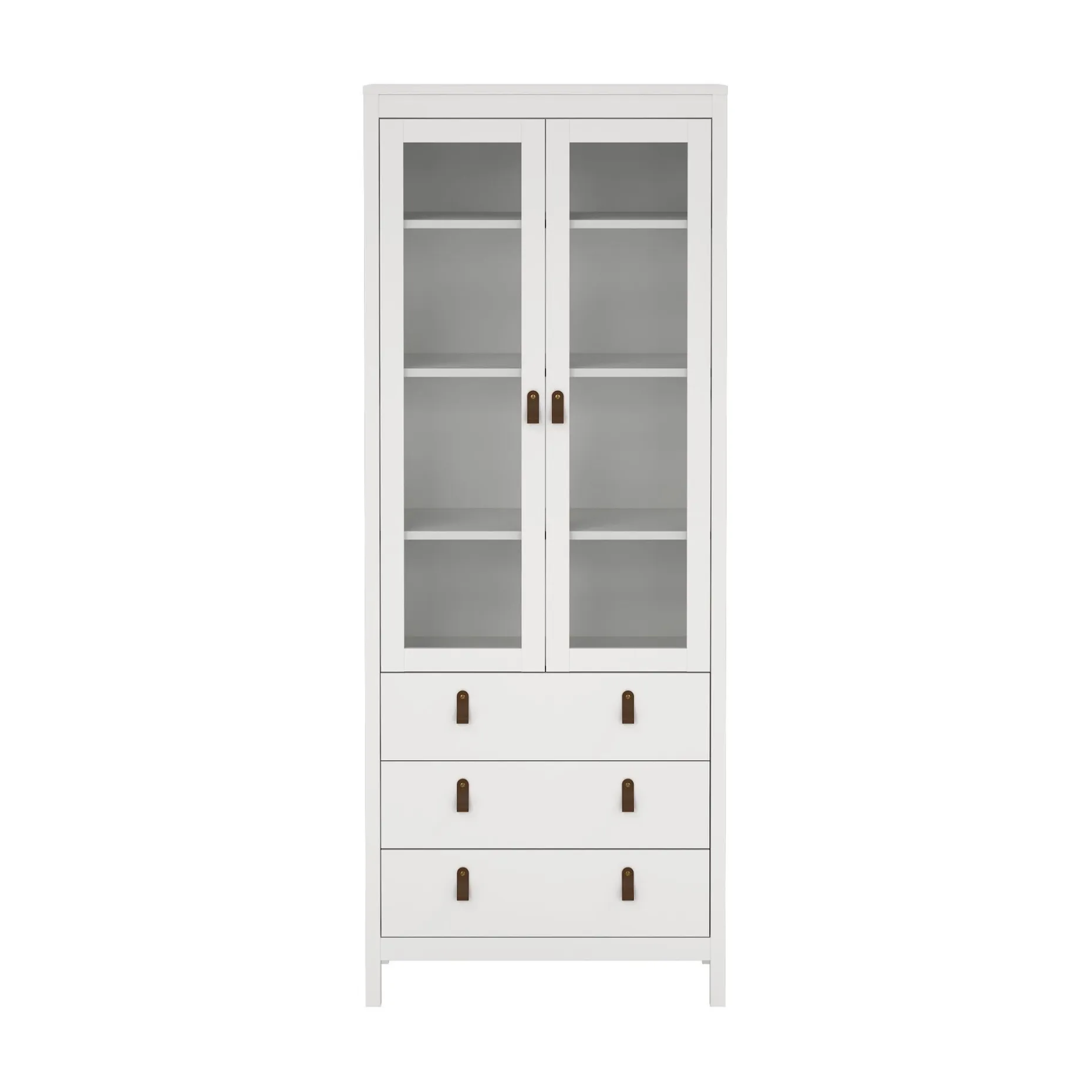 Vitrineskap Madrid med 2 glassdører 3 skuffer 78x199 cm