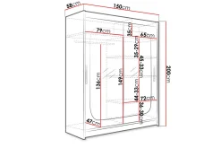 Westa Garderob 150x58x200 cm