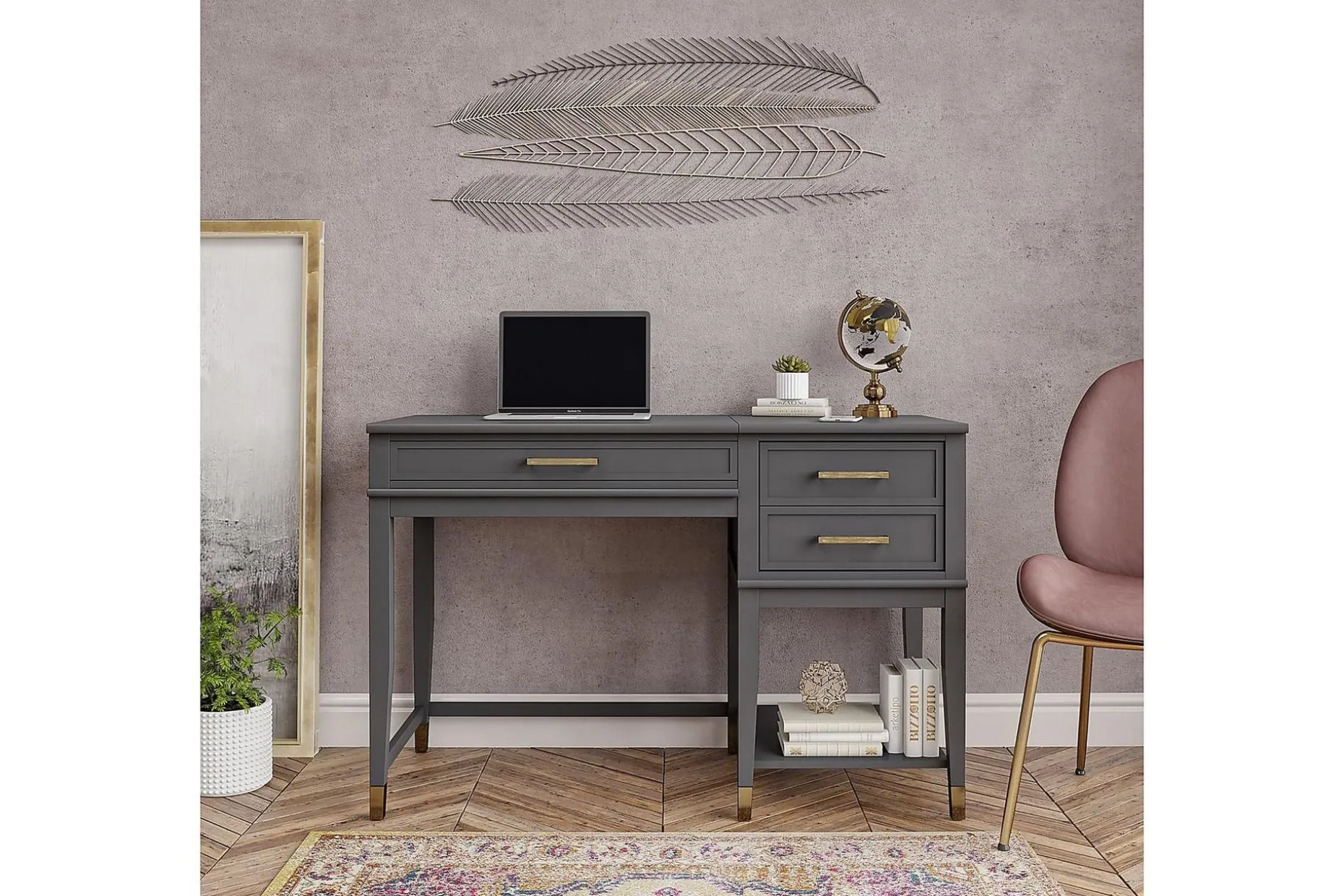 Westerleigh Hev- og Senkbart Skrivebord 116 cm med Skuffer G