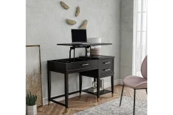 WesterleigH Skrivebord 116 cm Høy- og senkbart 3 Skuffer Sva