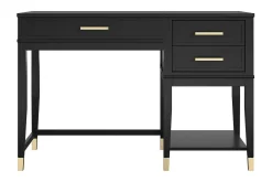 WesterleigH Skrivebord 116 cm Høy- og senkbart 3 Skuffer Sva