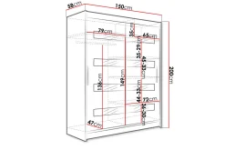 West Garderobe 150x58x200 cm