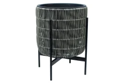 Wicker Blomsterkrukke på stativ 38x38xH49 cm Grå