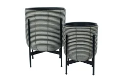 Wicker Blomsterkrukke på stativ 38x38xH49 cm Grå