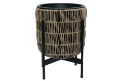 Wicker Blomsterkrukke på stativ 30x30xH38 cm Lysebrun