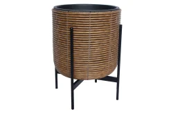 Wicker Blomsterpotte på stativ 38x38xH49 cm Brun
