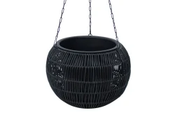 Wicker Hengende Krukke D32xH22 cm Svart