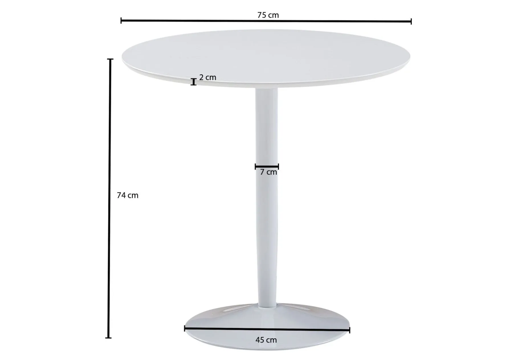 Wilhem Spisebord 75 cm Rund