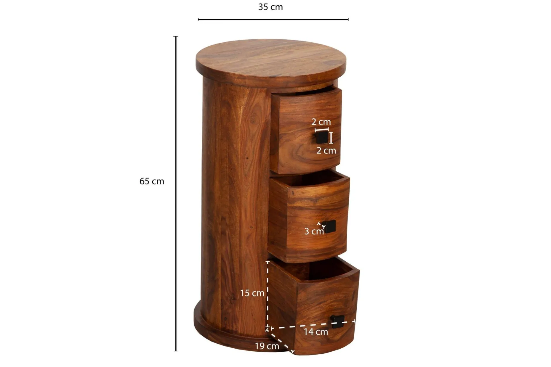 Willowdale Sideboard 35 cm 3 Skuffer Rundt