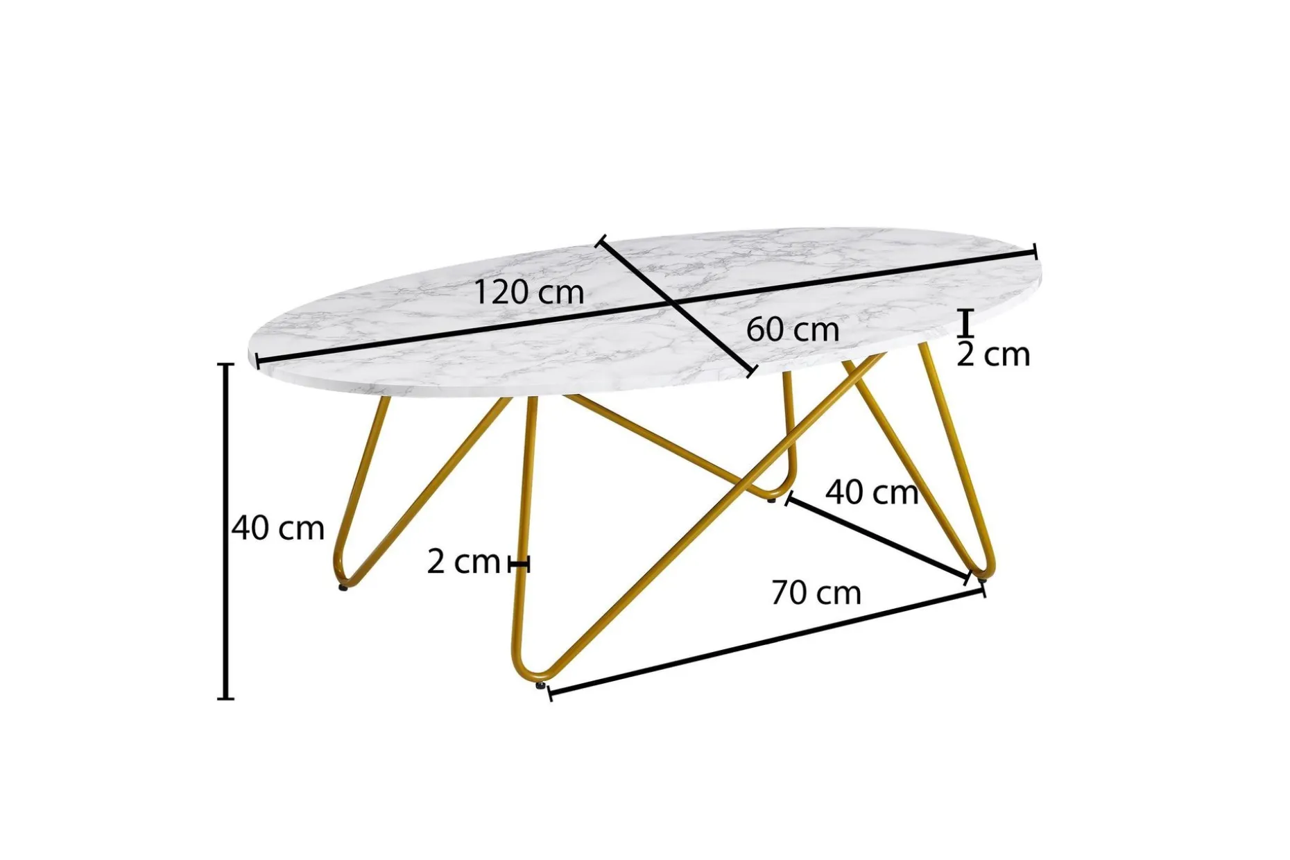 Willowdale Sofabord 120 cm Ovalt