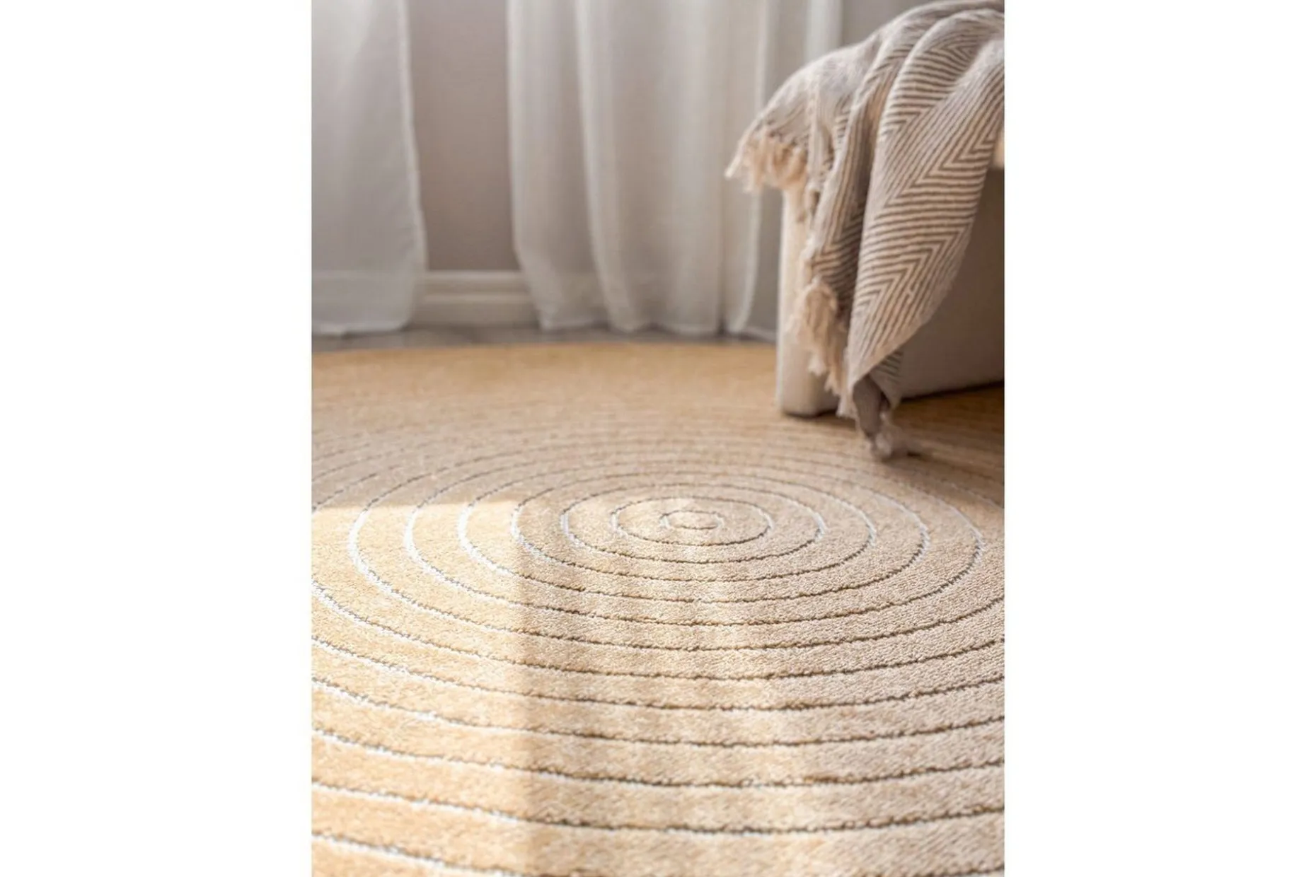 Wiltonteppe Hawaii Circle 240x240 cm, Gul