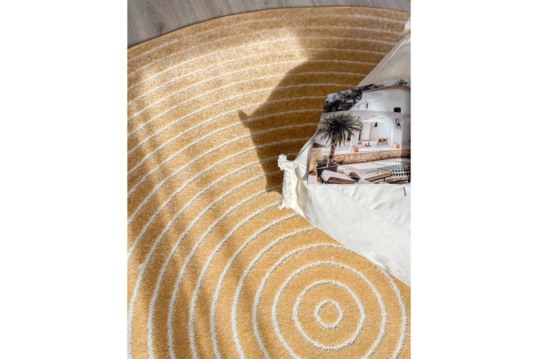 Wiltonteppe Hawaii Circle 240x240 cm, Gul